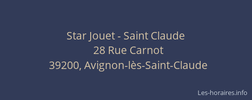 Star Jouet - Saint Claude