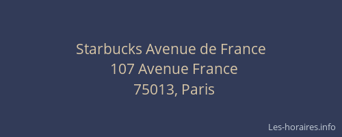 Starbucks Avenue de France