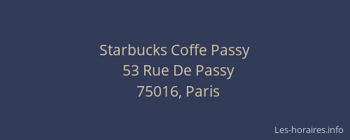 Starbucks Coffe Passy