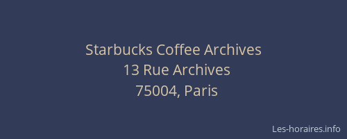 Starbucks Coffee Archives