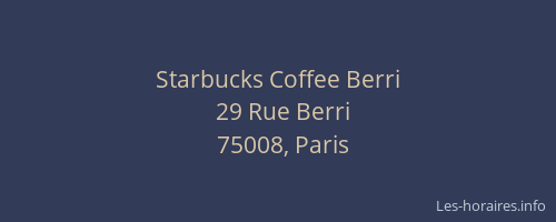 Starbucks Coffee Berri