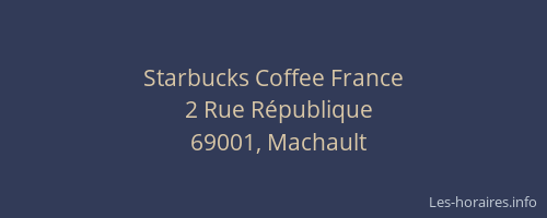 Starbucks Coffee France