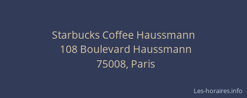Starbucks Coffee Haussmann
