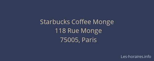 Starbucks Coffee Monge