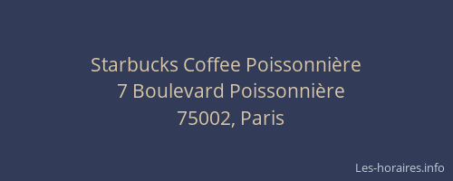 Starbucks Coffee Poissonnière