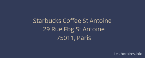 Starbucks Coffee St Antoine