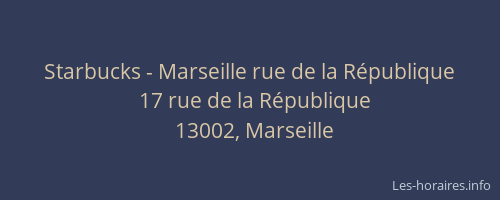 Starbucks - Marseille rue de la République