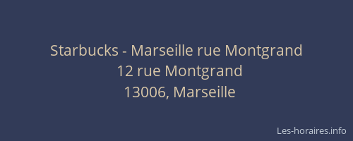 Starbucks - Marseille rue Montgrand