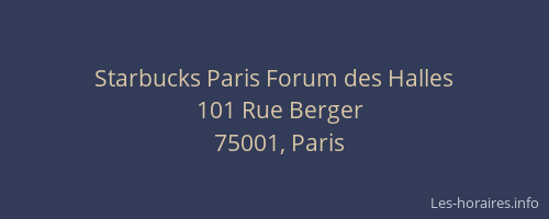 Starbucks Paris Forum des Halles