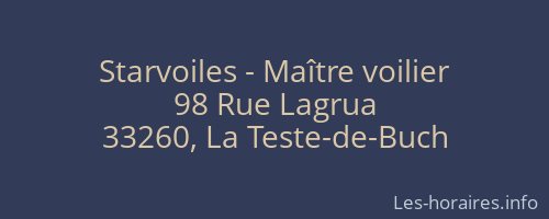 Starvoiles - Maître voilier