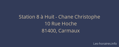 Station 8 &agrave; Huit - Chane Christophe