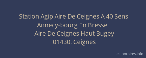 Station Agip Aire De Ceignes A 40 Sens Annecy-bourg En Bresse