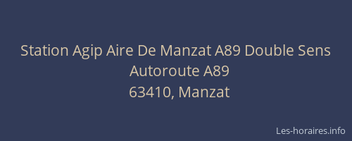 Station Agip Aire De Manzat A89 Double Sens