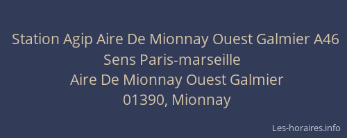 Station Agip Aire De Mionnay Ouest Galmier A46 Sens Paris-marseille
