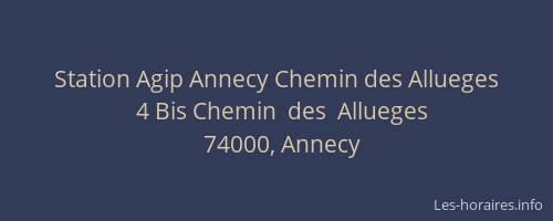 Station Agip Annecy Chemin des Allueges
