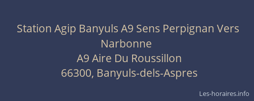 Station Agip Banyuls A9 Sens Perpignan Vers Narbonne