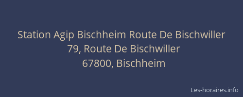 Station Agip Bischheim Route De Bischwiller