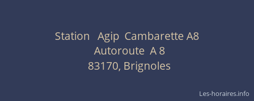 Station   Agip  Cambarette A8
