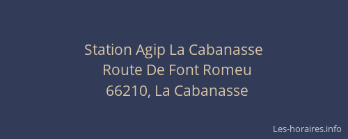 Station Agip La Cabanasse