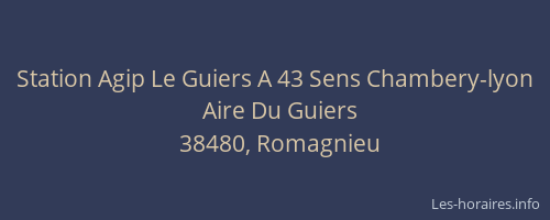 Station Agip Le Guiers A 43 Sens Chambery-lyon