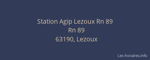 Station Agip Lezoux Rn 89