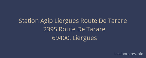 Station Agip Liergues Route De Tarare