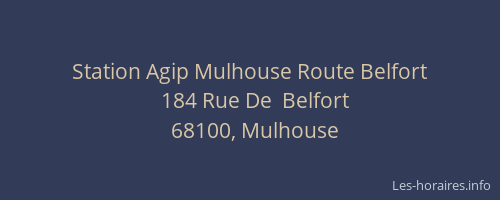 Station Agip Mulhouse Route Belfort