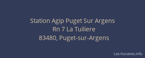 Station Agip Puget Sur Argens