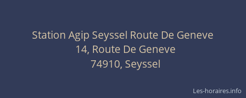 Station Agip Seyssel Route De Geneve