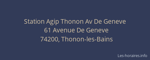 Station Agip Thonon Av De Geneve