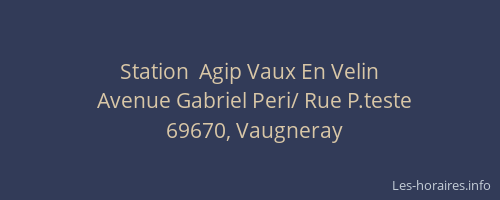 Station  Agip Vaux En Velin