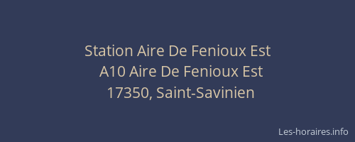 Station Aire De Fenioux Est