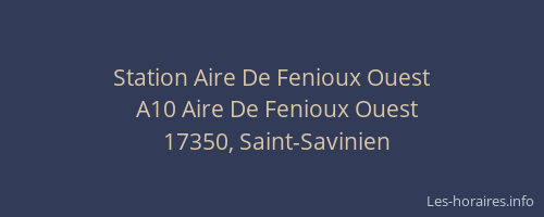 Station Aire De Fenioux Ouest