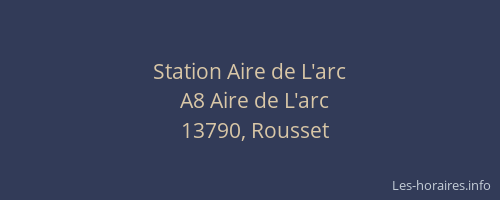 Station Aire de L'arc