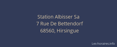 Station Albisser Sa