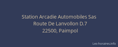 Station Arcadie Automobiles Sas