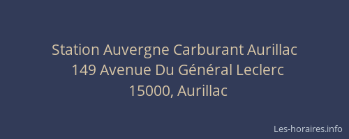 Station Auvergne Carburant Aurillac