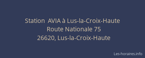 Station  AVIA à Lus-la-Croix-Haute