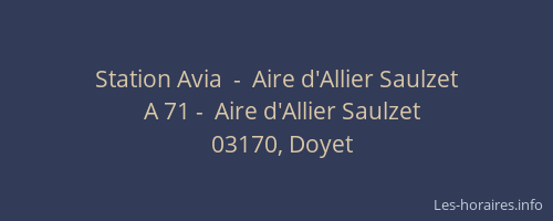 Station Avia  -  Aire d'Allier Saulzet