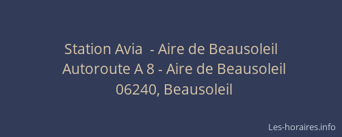 Station Avia  - Aire de Beausoleil