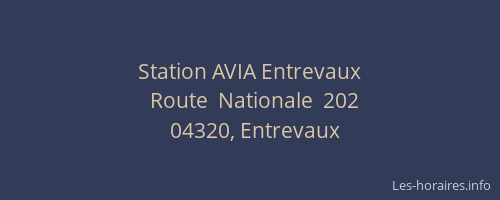 Station AVIA Entrevaux
