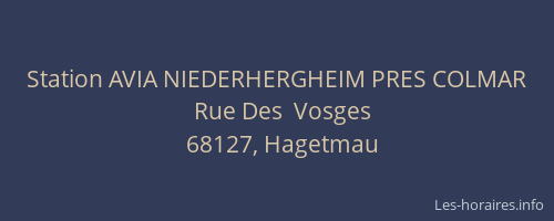 Station AVIA NIEDERHERGHEIM PRES COLMAR