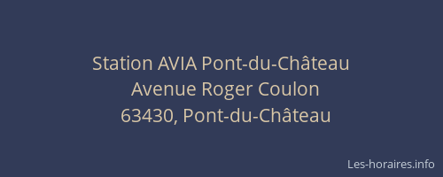 Station AVIA Pont-du-Château