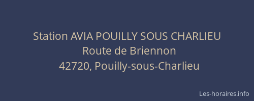 Station AVIA POUILLY SOUS CHARLIEU