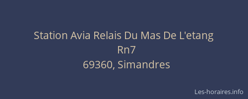 Station Avia Relais Du Mas De L'etang