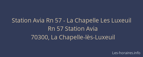 Station Avia Rn 57 - La Chapelle Les Luxeuil