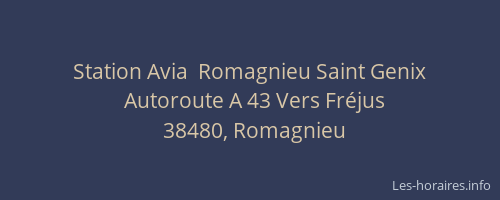Station Avia  Romagnieu Saint Genix