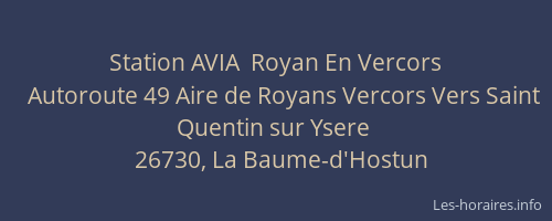 Station AVIA  Royan En Vercors