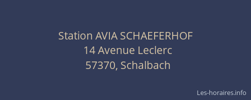 Station AVIA SCHAEFERHOF