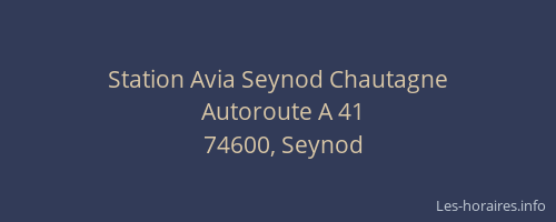 Station Avia Seynod Chautagne